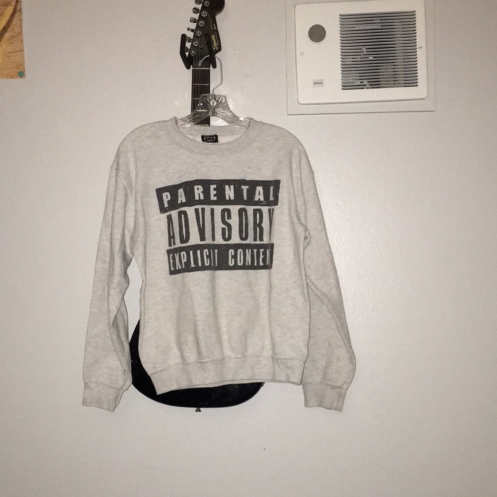 Parental advisory crew neck